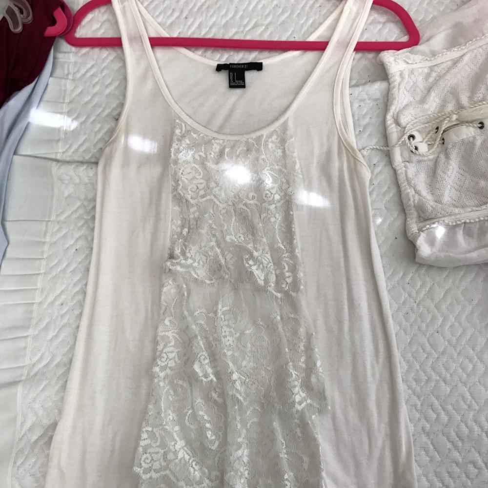 Lace ruffle tank